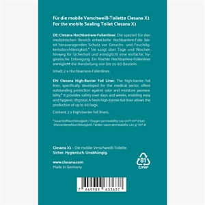 Tasker/folier til Clesana X1 toilet