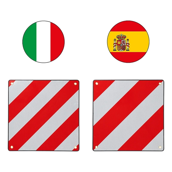 Advarselsskilt i aluminium Italien/spanien 2 i 1