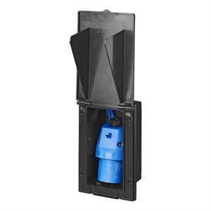 Indbygningsstikdåse sort rektangulær 220V CEE