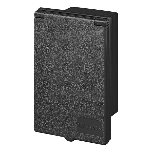 Indbygningsstikdåse sort rektangulær 220V CEE