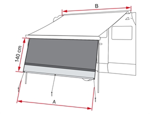 Fiamma Sun + Rain Blocker 450 til  F45, F80, C-St., F65 bredde over 450 cm