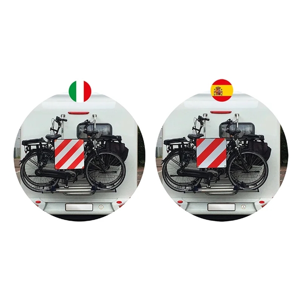 Advarselsskilt i aluminium Italien/spanien 2 i 1