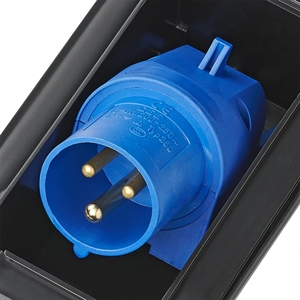 Indbygningsstikdåse sort rektangulær 220V CEE