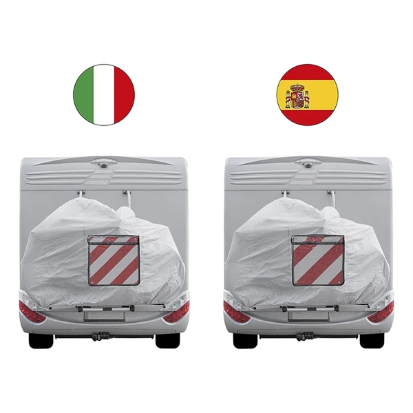 Advarselsskilt i aluminium Italien/spanien 2 i 1