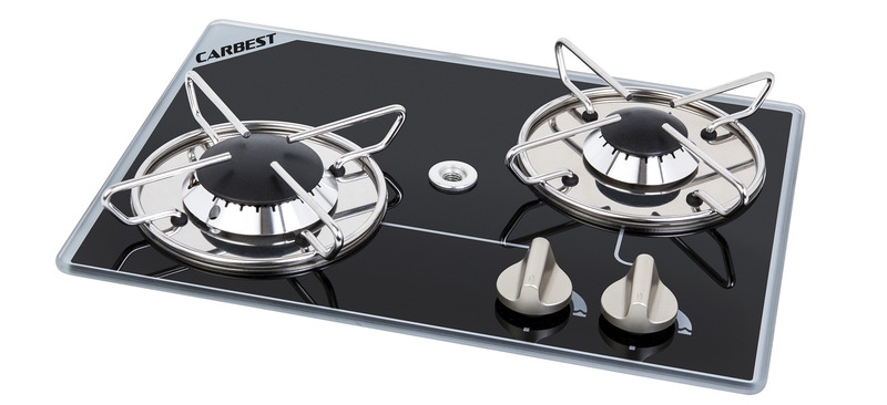 Carbest indbygningsgaskomfur, 2 brændere