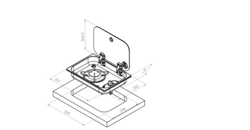 Carbest Komfur med glas og ASO - 1-brænder