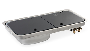 Carbest Komfur-vask kombination – med 2-delt glasafdækning