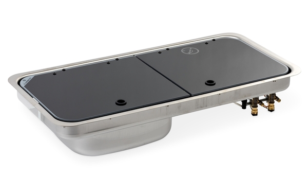 Carbest Komfur-vask kombination – med 2-delt glasafdækning