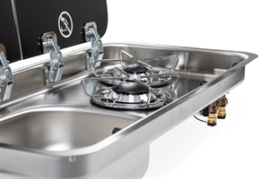 Carbest Komfur-vask kombination – med 2-delt glasafdækning