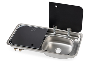 Carbest  Komfur-vask kombination, 726x346x140mm, 30mbar, piezo-tænding, vask 