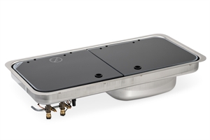 Carbest  Komfur-vask kombination, 726x346x140mm, 30mbar, piezo-tænding, vask 