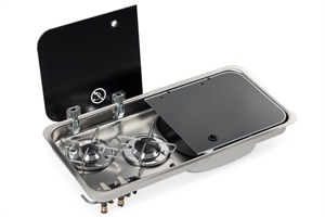 Carbest  Komfur-vask kombination, 726x346x140mm, 30mbar, piezo-tænding, vask 