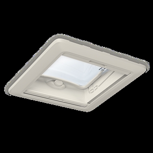 Dometic Mini Heki FL tagluge, 400 × 400 mm, med tvungen ventilation, tagtykkelse 43-60 mm