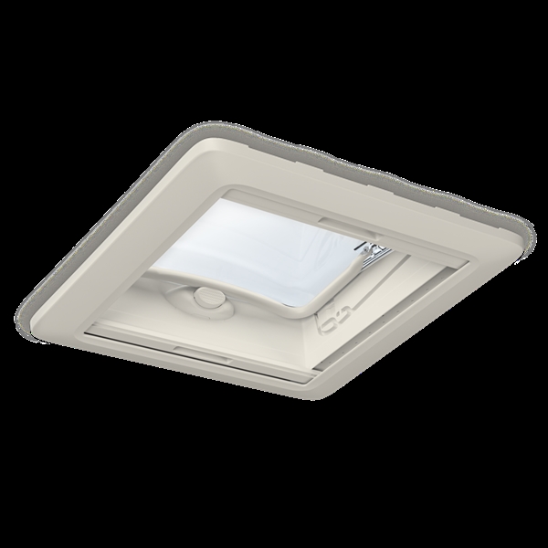 Dometic Mini Heki FL tagluge, 400 × 400 mm, med tvungen ventilation, tagtykkelse 43-60 mm