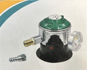 Regulator 2-trin med manometer og slangebruds sikring for DK flasker