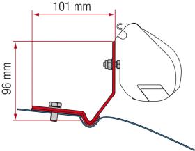 Fiamma F35 Monteringsbeslag, VW Caddy Maxi, dyb sort