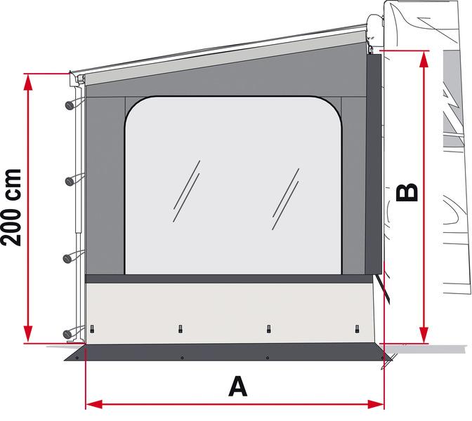 Fiamma Side W Pro F80L XL - for udtræk til 275cm  monteringshøjde 245-280cm