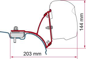 Fiamma F35 Monteringsbeslag VW T5/6 kort akselafstand uden C-Porifl fra 2003