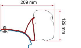 Fiamma F35 Monteringsbeslag VW T5/6 T5 / T6 / T6.1 California med C-skinne højrestyret fra 2003