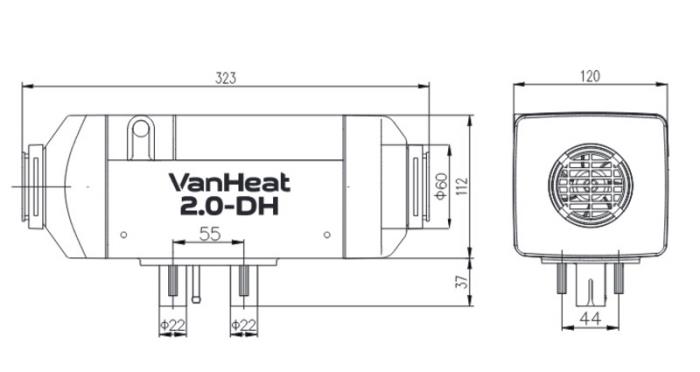 Carbest VanHeat 2,0 DH, Diesel-Varmer. 2KW