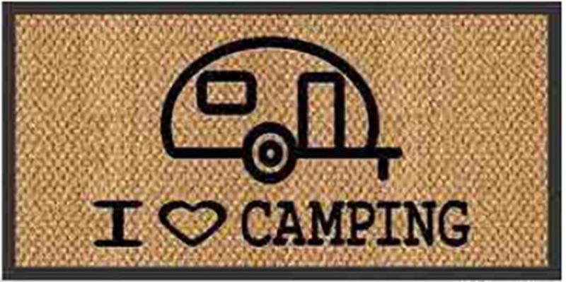 Dørmåtte med Campingvogn motiv 40x60