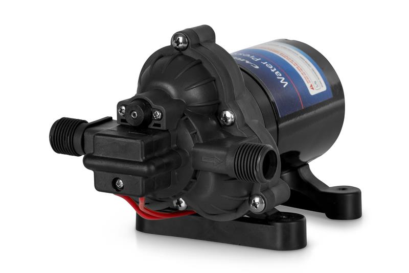  CARBEST 3-kammers automatisk trykvandspumpe 12V 11,3 lpm, 3,1 bar med Bypass