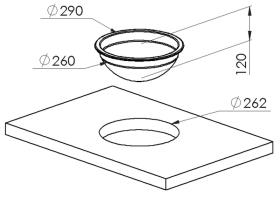 Håndvask i rustfristål rund Ø29 cm.