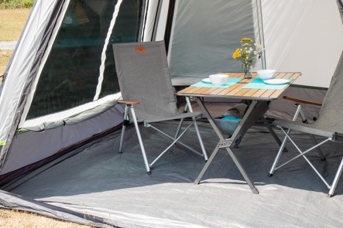 Camp4 Bambusbord med net, mørk aluminiumsramme