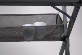 Camp4 Bambusbord med net, mørk aluminiumsramme