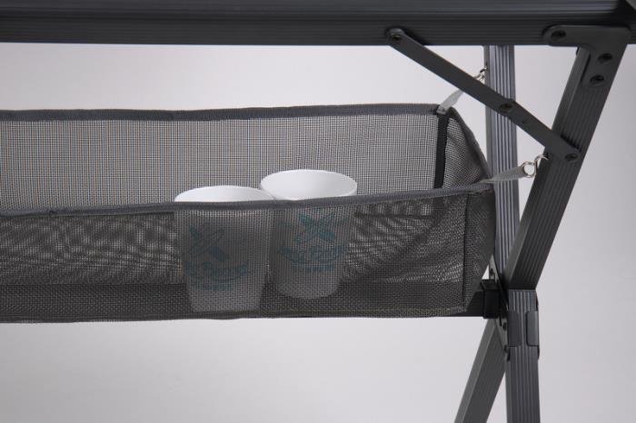 Camp4 Bambusbord med net, mørk aluminiumsramme