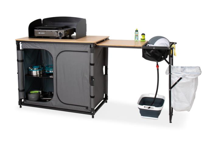 Camp4 Campingkøkken BAMBUS QUICK SLIDE udvideligt, hurtigt montering