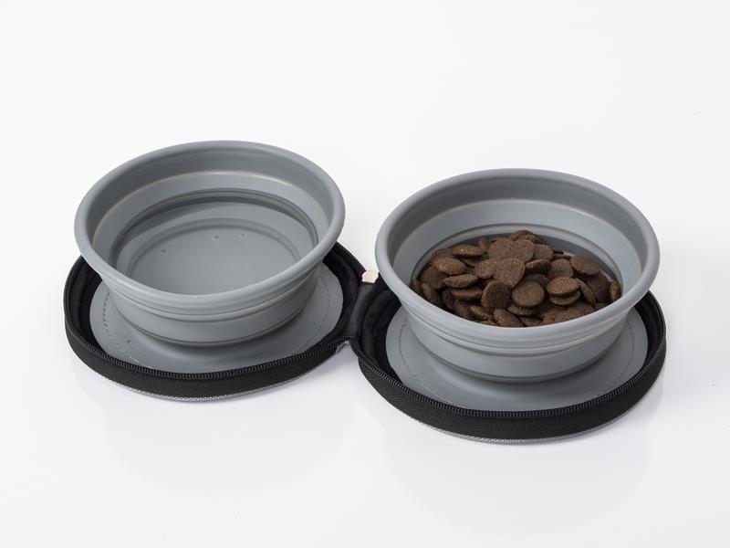 Hundeskål LUCY med 2 foldbare silikoneskåle