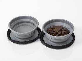 Hundeskål LUCY med 2 foldbare silikoneskåle