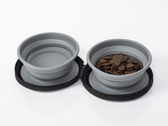 Hundeskål LUCY med 2 foldbare silikoneskåle