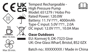 Tempest genopladelig højtrykspumpe